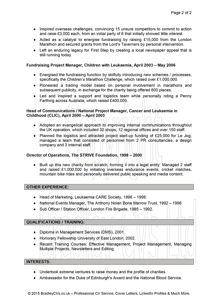 Example Of A Resume Uk CV Examples Page 2